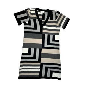 Milly Short Sleeve Woman's Geometric Shift Dress Size Small